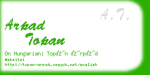 arpad topan business card